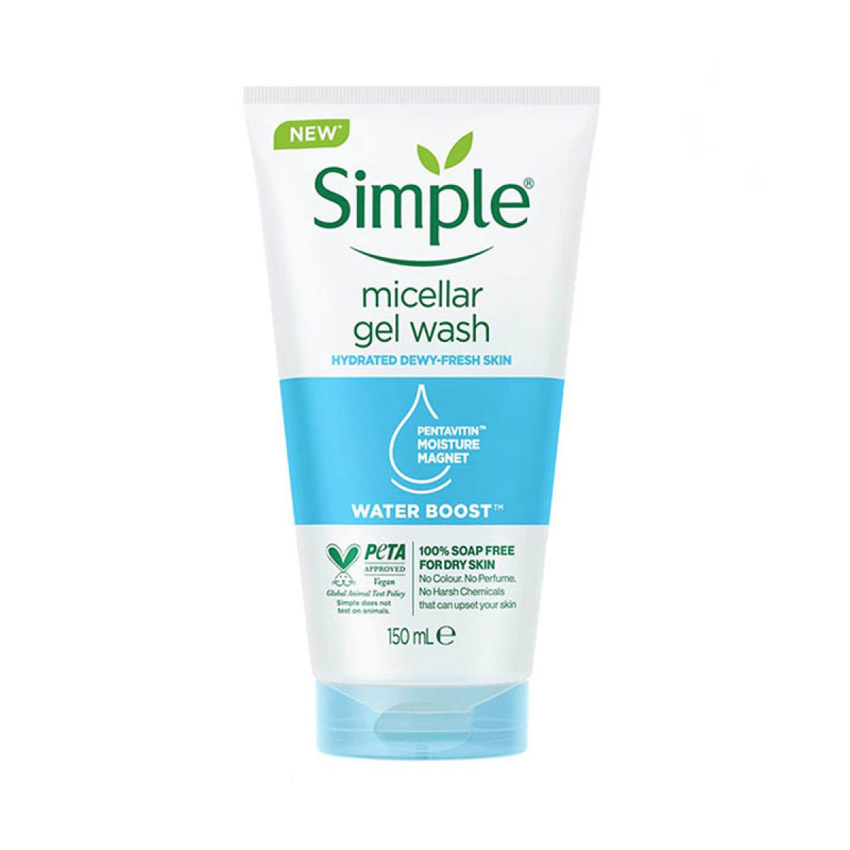 ژل میسلار شوینده صورت سیمپل Simple Micellar Gel Wash حجم ۱۵۰ میلیلیتر